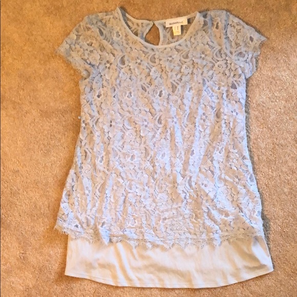 Motherhood Maternity blue lace top - Picture 2 of 5